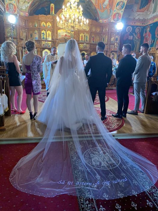 Voal mireasa 3 m brodat