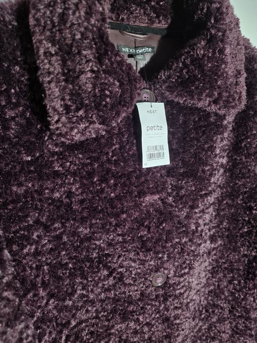 Berry Red - Haină Teddy cu blană sintetică