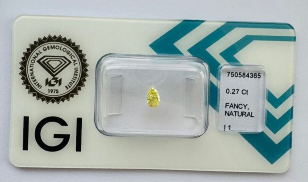 Естествен цветен диамант – Fancy Intense Yellow