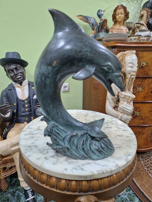 Топ - Страхотна антикварна френска бронзова фигура- Чешма шадраван