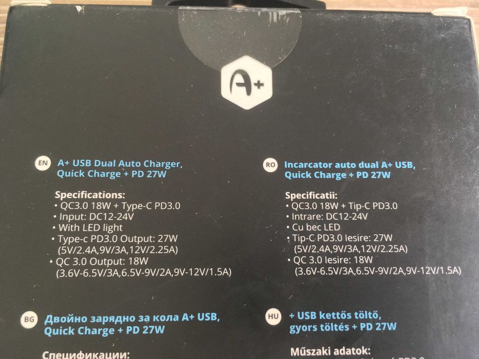 incarcator fast charge usb 3 si C pt. telefoane, tablete la masina 12V