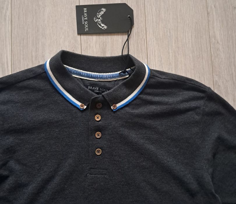 Мъжка памучна блуза с яка BRAVE SOUL , размери - M, L , XL и XXL.