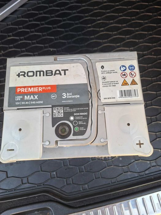 Acumulator auto Rombat plus, 55 Amperi nou.