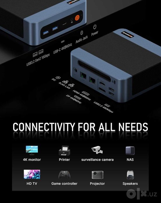Mini PC Мини Пк BOSGAME E5 AMD Ryzen 3 5300U 16GB DDR4 1TB SSD