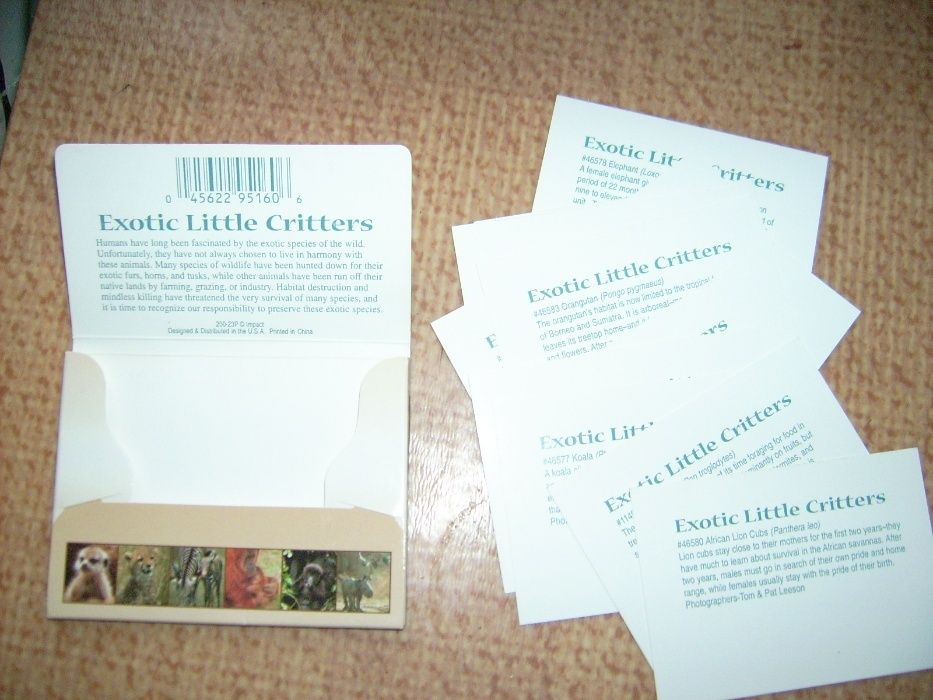 Лот от миникартички и картички с животни