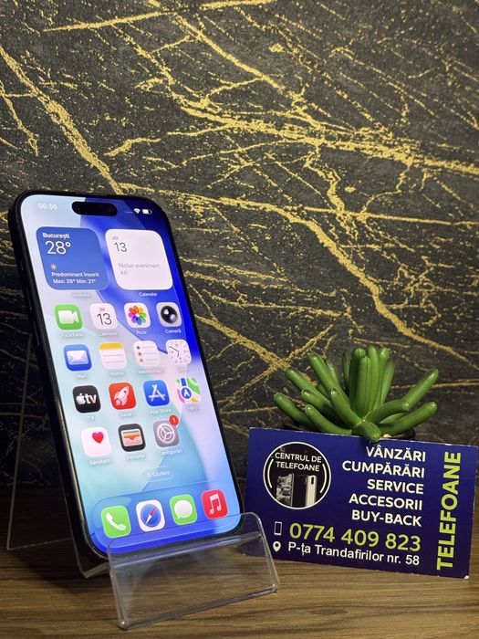 Iphone 15 Pro/128GB/2 Ani Garantie Centrul de Telefoane/rate