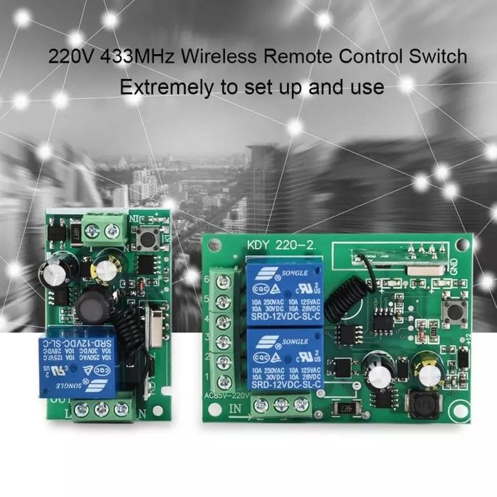 Универсальное 2-канальное реле 433/315 МГц, реле, контроллер 433/315