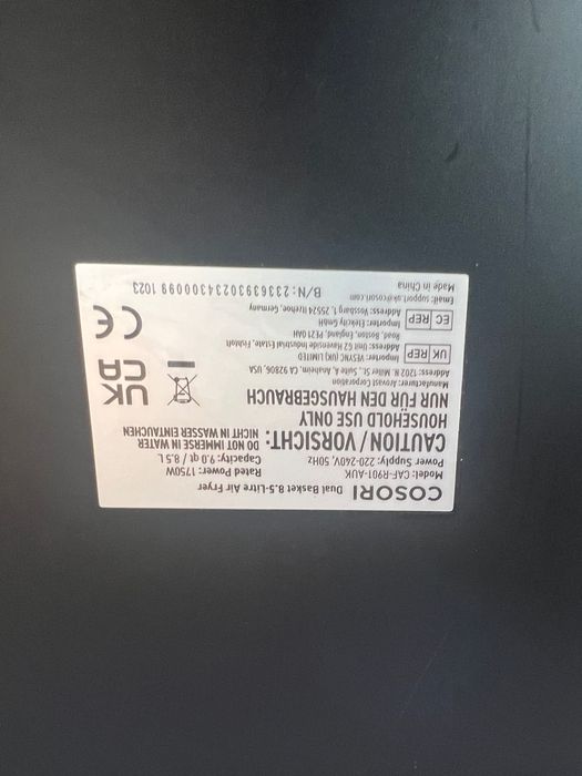 Cosori dual basket 8.5L
