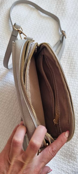 Кожена дамска чанта през рамо