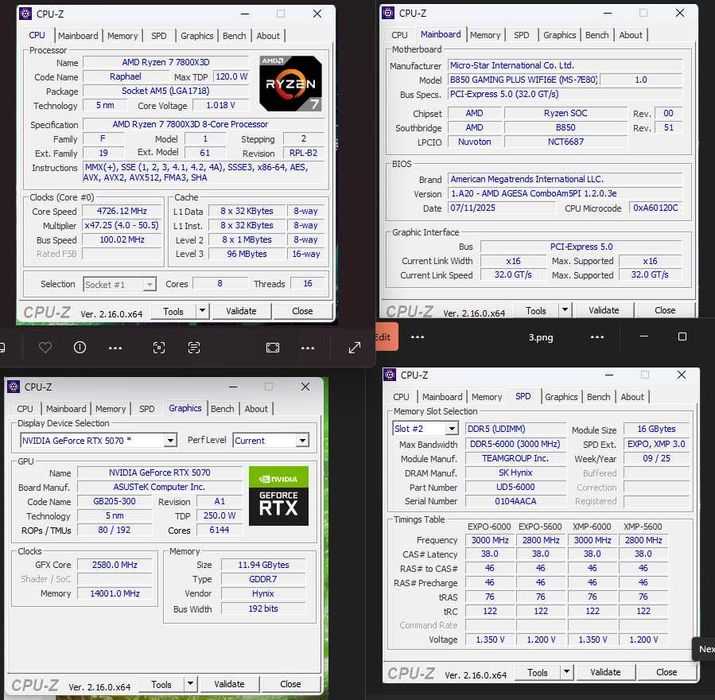 Gaming PC Amd Ryzen 7 7800x3d rtx 5070