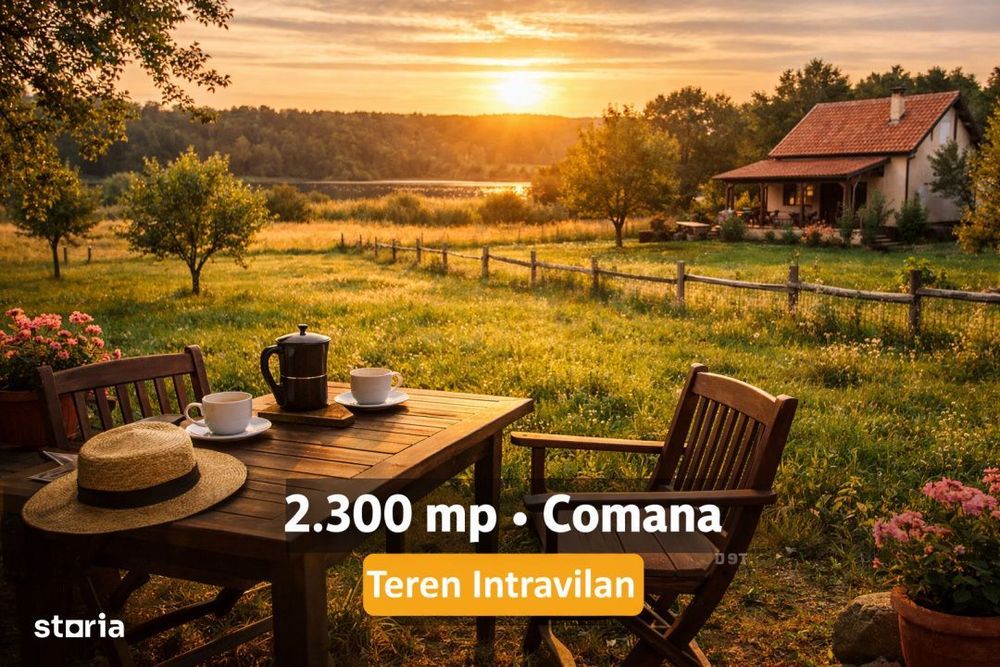 Teren intravilan Comana 2300 mp Front 12,5 m Comision 0%
