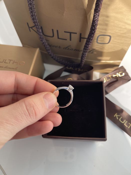 Inel de logodna din aur alb