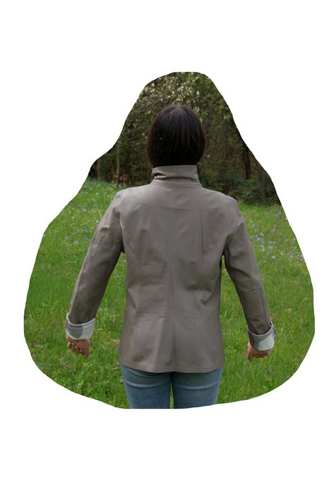 дамско кожено яке - двулицево