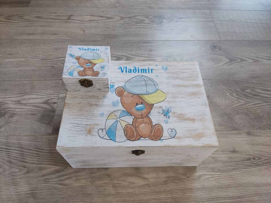 Cutie lemn botez nunta personalizata