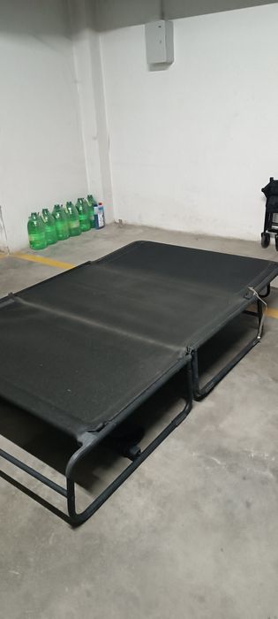 Pat pliant dublu (camping / oaspeți) – 120x200 cm – Cadru metalic rezistent