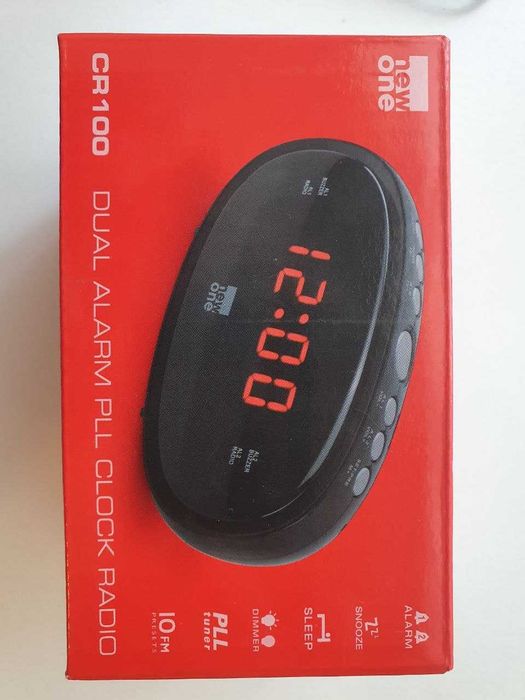 Radio cu ceas New One , Dual alarm, Negru