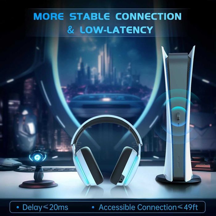 Gtheos 2.4GHz безжични геймърски слушалки за PS5, PS4 Fortnite & Call of Duty/FPS геймъри