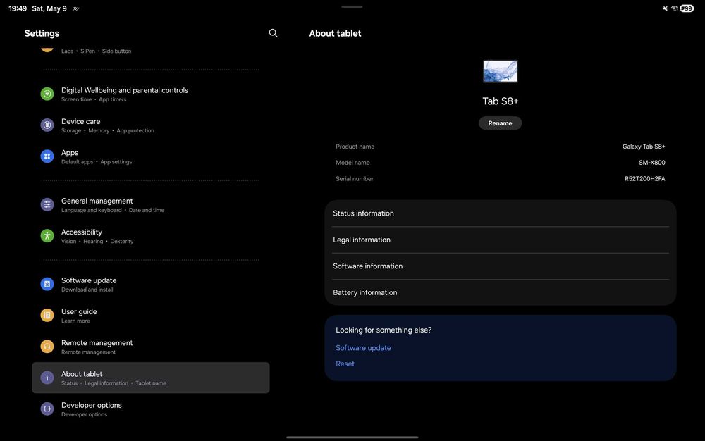 Samsung Galaxy Tab S8 + Wi-Fi 8/256