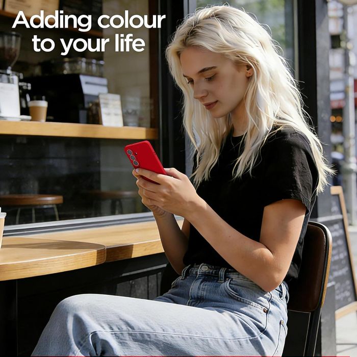 Матов силиконов кейс за samsung galaxy s26 - червен - със защита на ка