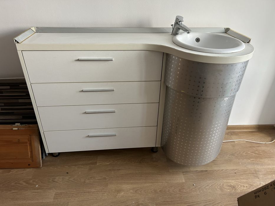 Donez corp chiuveta  / lavoar cu masca, baterie si sertare ca in poze