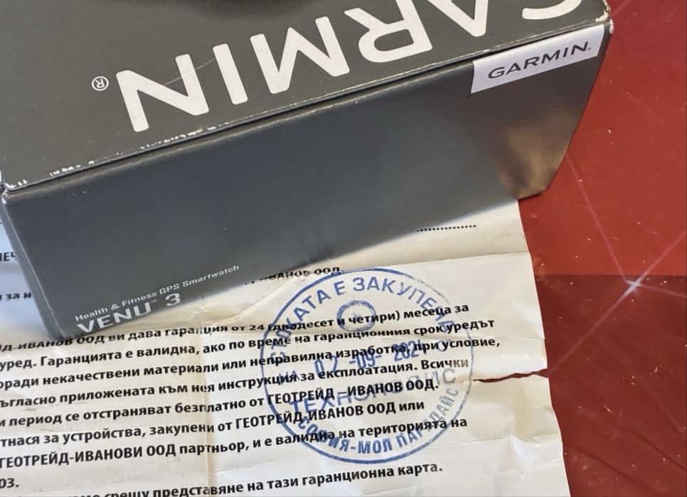 КАТО НОВ 45mm Garmin Venu 3 AMOLED Гаранция Technopolis Black