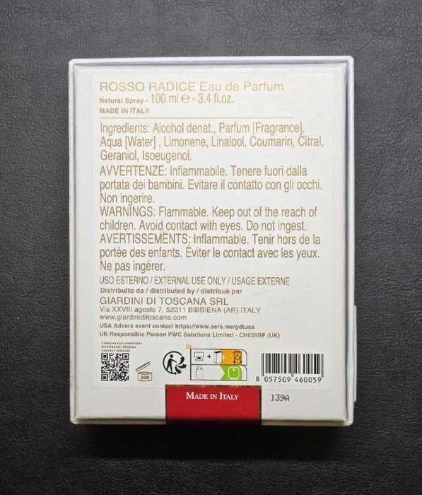 Apa de Parfum Giardini di Toscana ROSSO RADICE Beautik Romania