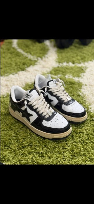 adidasi Bapesta BAPE Alb cu Negru NR 41