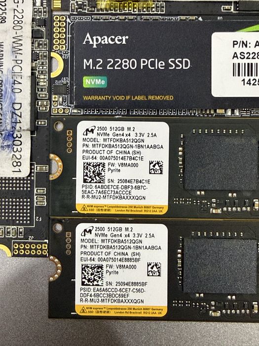SSD M.2 NVMe 512GB (как новый)