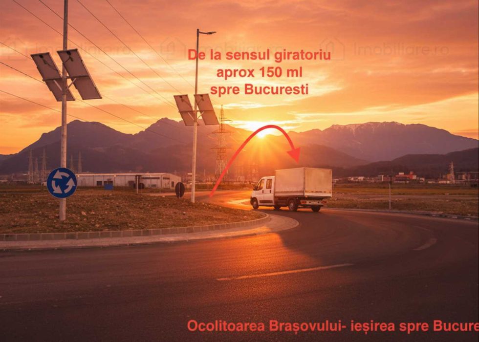 Teren intravilan 1534 mp –Centura Brașov– ieșire București– front 34 m