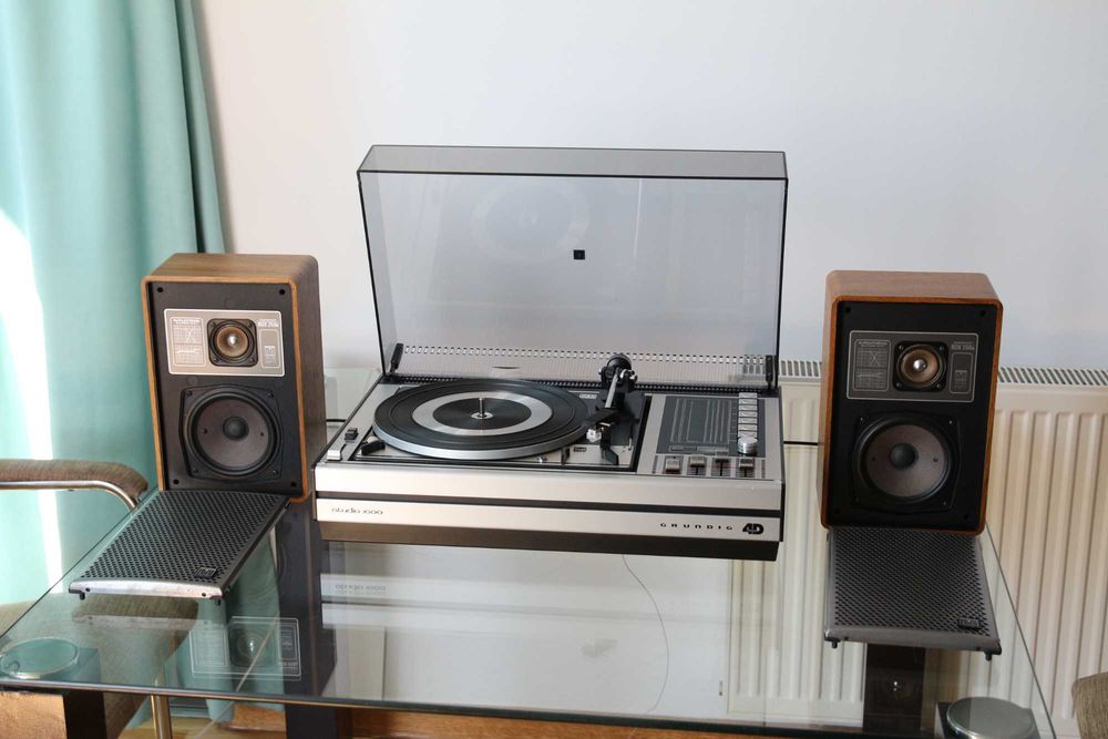 Grundig Studio 1600 pick-up Dual 1214 cu doza noua AT3600L complet revizuit si boxe Grundig compact box 250A