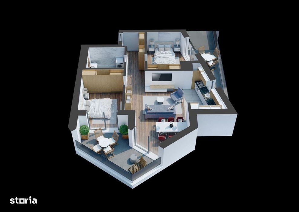 Apartament decomandat 3 camere 70mp Evolution