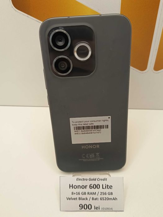 Honor 600 Lite 8GB+16GB RAM/256GB/Velvet Black ID10914