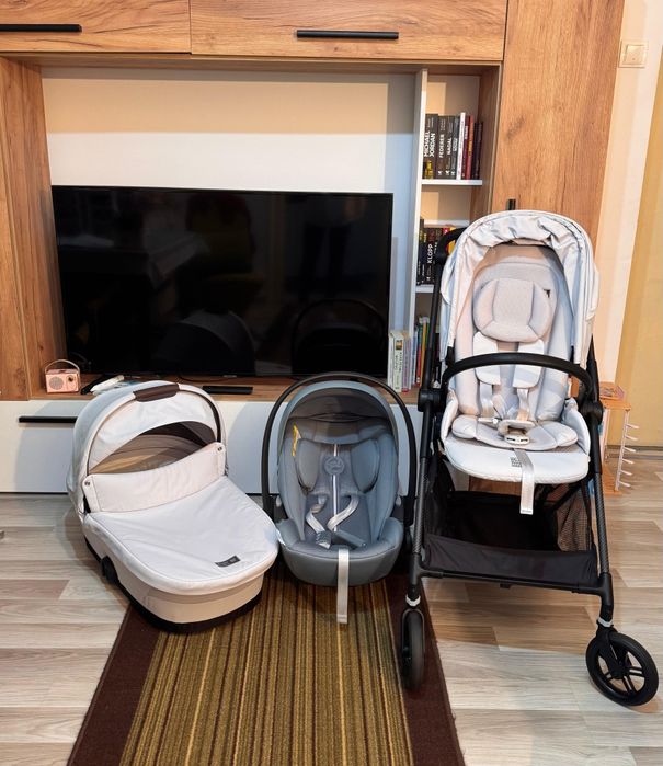 Cărucior CYBEX MELIO CARBON (fog grey)2 in 1 + Scoica Cybex Cloud G  i