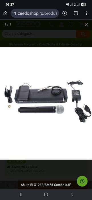 Microfon shure pg 58 wireles blx1 Q25