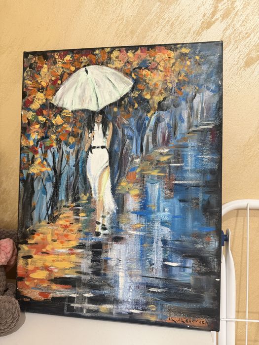 Ръчно рисувана картина на плато