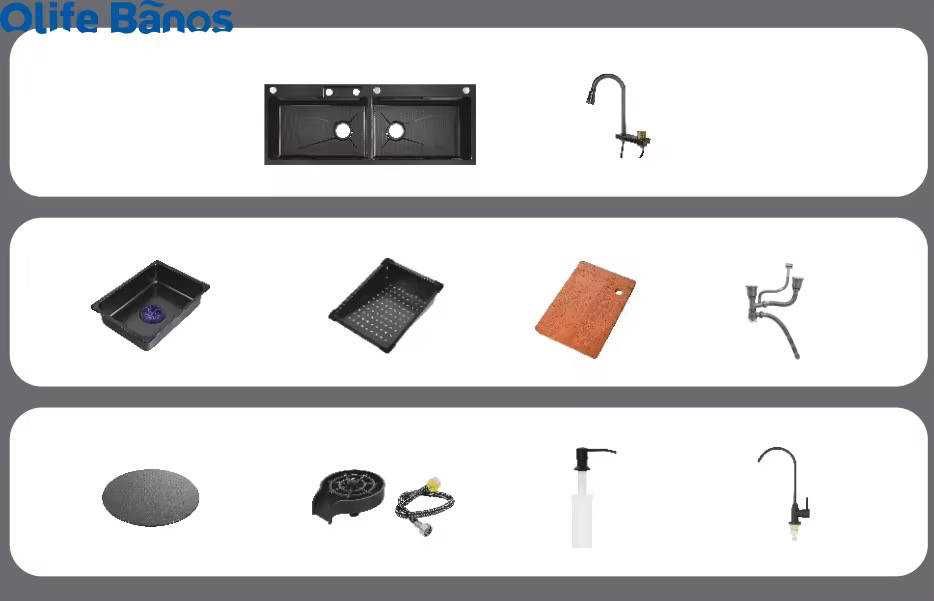 Мултифункционална кухненска мивка с две корита