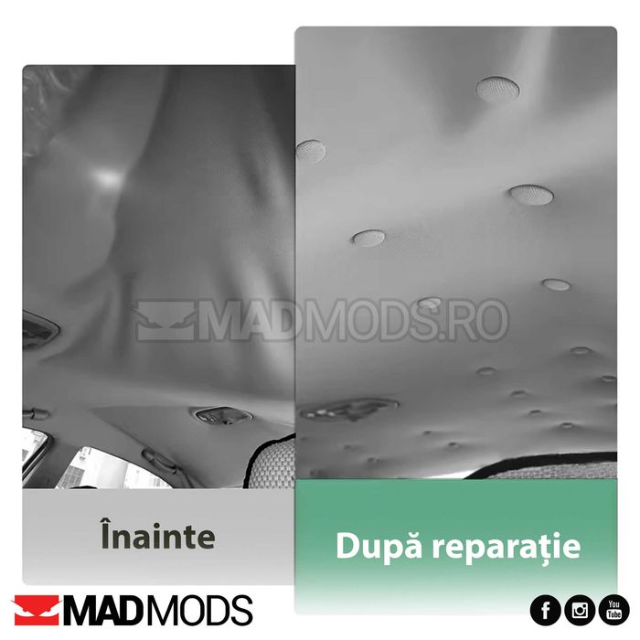 Set reparatie plafon auto dezlipit 30 capse suruburi Gri, Crem, Negru