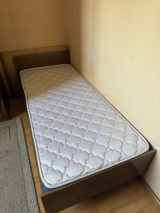 Шкаф четырехстворчатый с антресолью + тумба + кровать односпальная