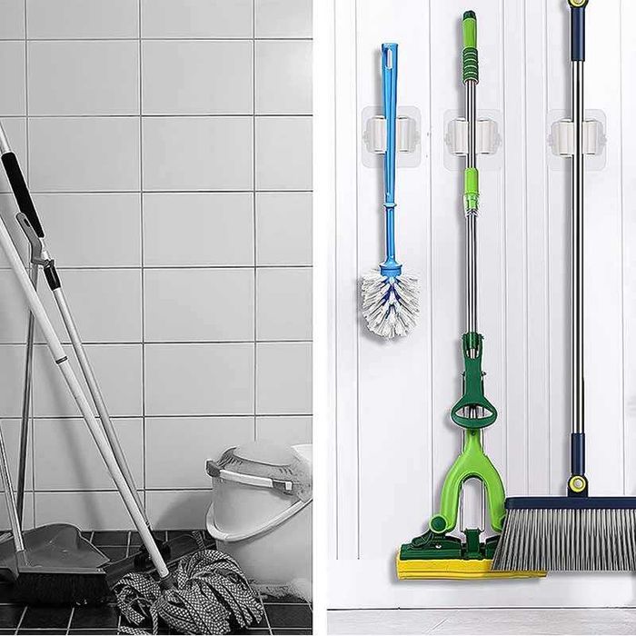 Самозалепваща поставка за метла или моп