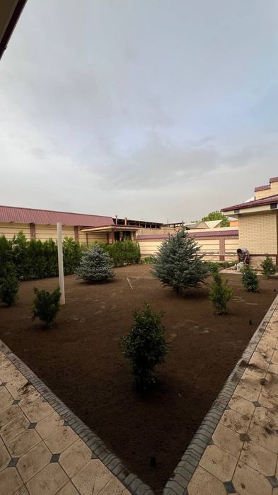 Газон екиш+поливной система ландшафт