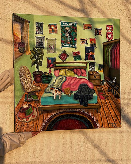 Tablou; dimensiune: 80x80 cm; ulei pe panza