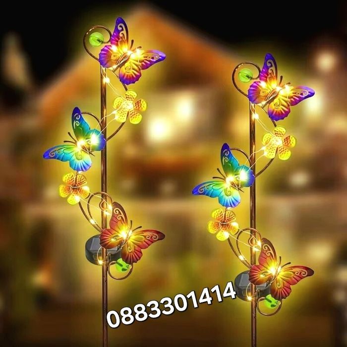 Соларен стик Светещи пеперуди LED Градинска декорация