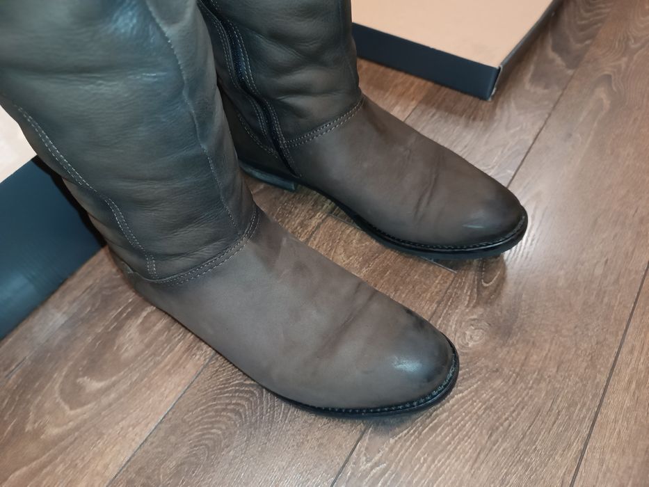 Зимни ботуши с естествена кожа и вълна