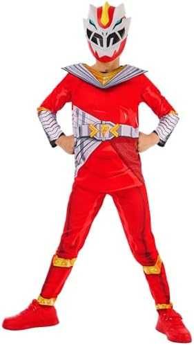 Нов Лицензиран Официален детски костюм Червен Рейнджър Power Rangers