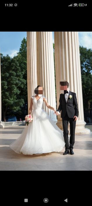 Rochie de mireasa (cu trena detasabila si voal), marca Best Bride mari