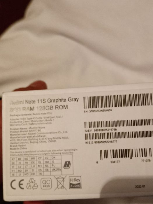 Redmi note 11 s holat ideal karobka dakment bor