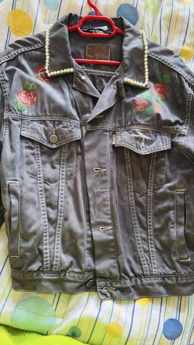 Geaca denim personalizata, pictata manual