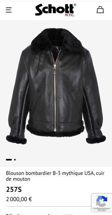 Geaca piele,cojoc,Schott XXL,pe eticheta 4XL