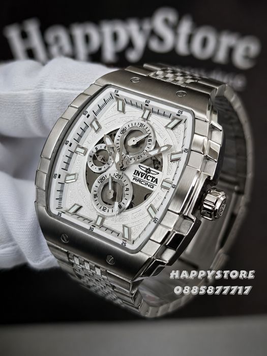 INVICTA Racing Silver Flame 47 mm, Инвикта нов мъжки часовник