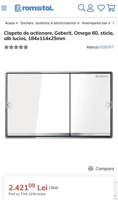 Clapeta Wc Geberit Omega 60